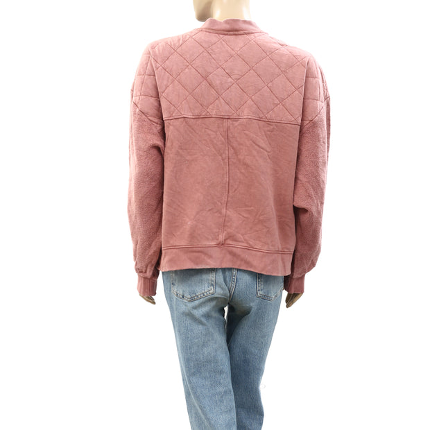 Pilcro And The Letterpress Anthropologie Quilted Bomber Jacket Top L