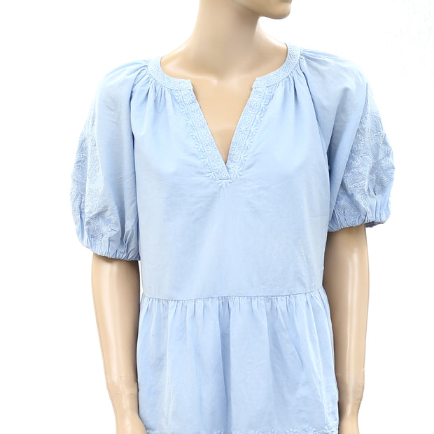 Velvet by Graham & Spencer Anthropologie Floral Embroidered Mini Dress S