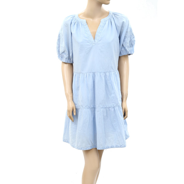 Velvet by Graham & Spencer Anthropologie Floral Embroidered Mini Dress S