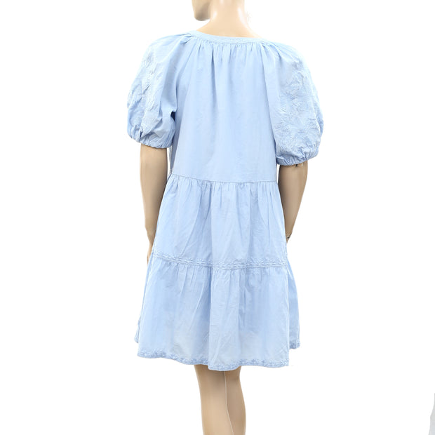 Velvet by Graham & Spencer Anthropologie Floral Embroidered Mini Dress S