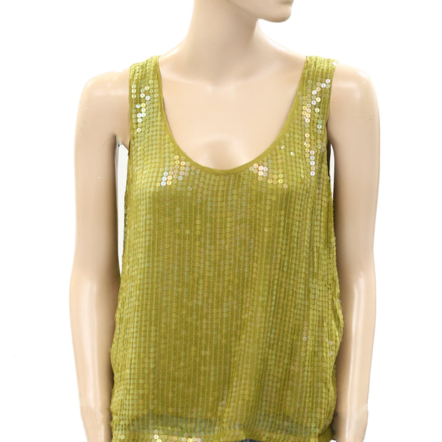 Velvet by Graham & Spencer Anthropologie Sequin Embellished Tank Top S