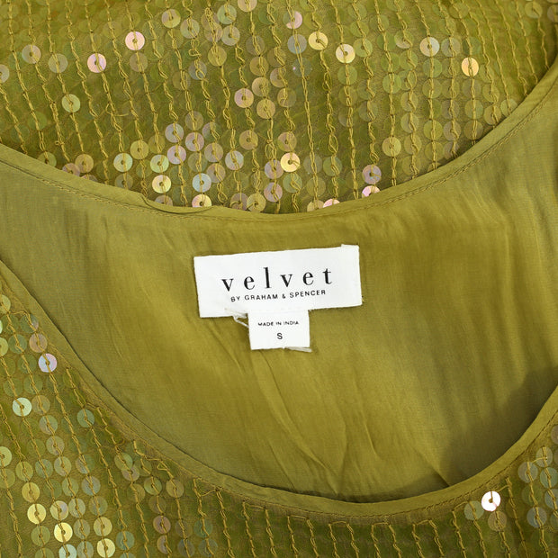 Velvet by Graham & Spencer Anthropologie Sequin Embellished Tank Top S