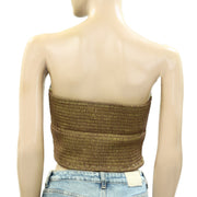 By Anthropologie Embroidered & Beaded Tube Blouse Top