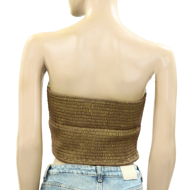 By Anthropologie Embroidered & Beaded Tube Blouse Top