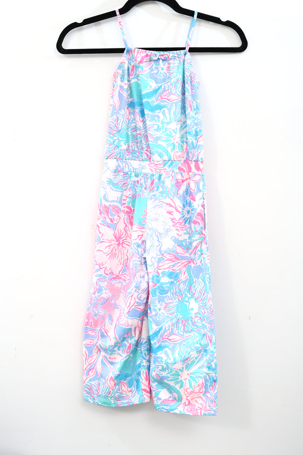 Lilly Pulitzer Girls Kids Printed Jumpsuit Floral Cotton XS 2-3 Years