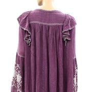 Free People FP One Rosewood Embroidered Tunic Top M