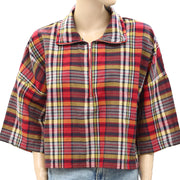 The Great Plaid Check Printed Blouse Top S