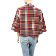 The Great Plaid Check Printed Blouse Top S