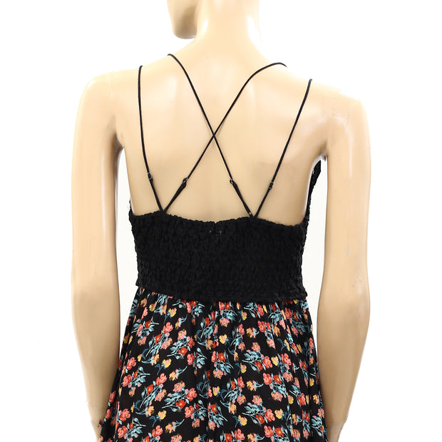 Free People FP One "Adella" Printed Slip Mini Dress M
