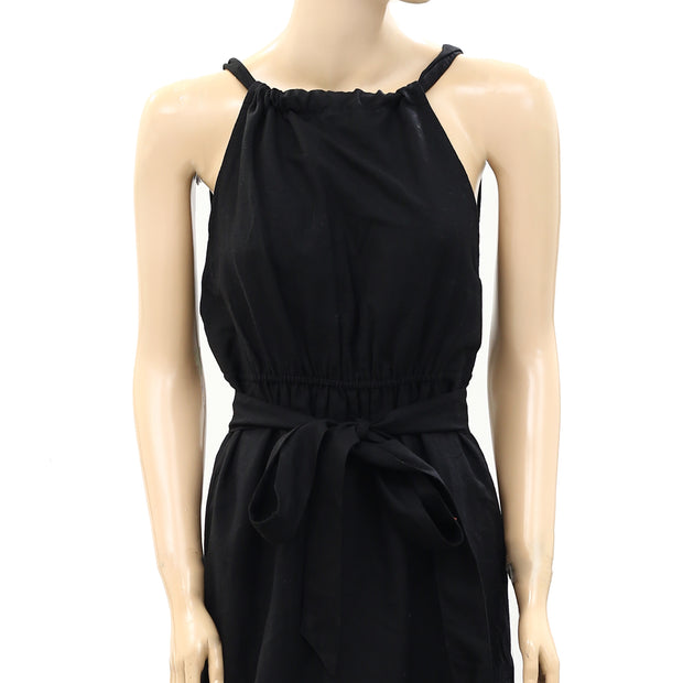 Sezane Solid Black Maxi Long Dress XS-34