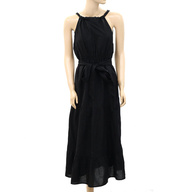 Sezane Solid Black Maxi Long Dress XS-34