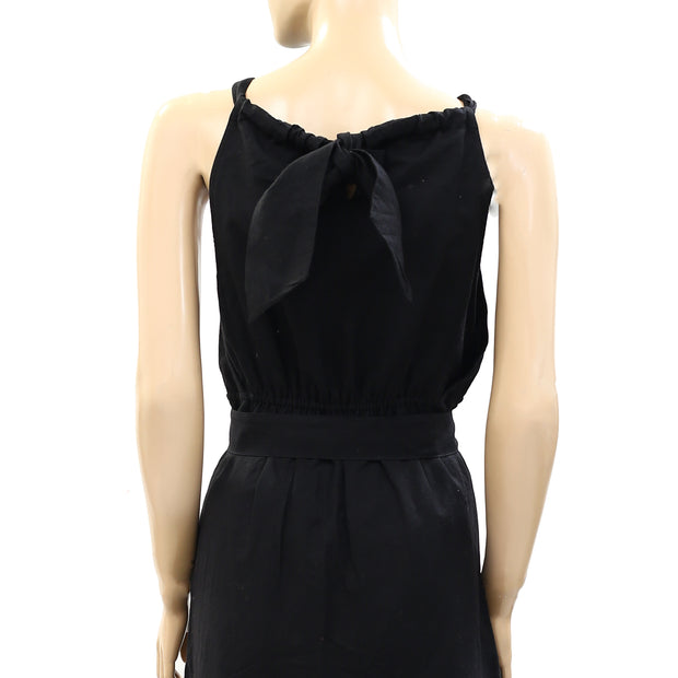 Sezane Solid Black Maxi Long Dress XS-34