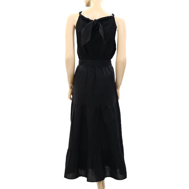 Sezane Solid Black Maxi Long Dress XS-34