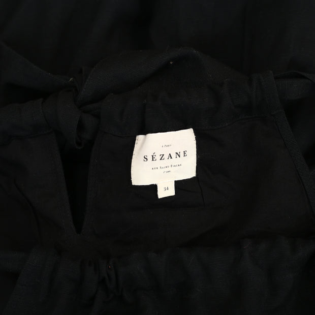 Sezane Solid Black Maxi Long Dress XS-34