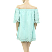 Free People Battenburg Bardot Mini Dress M