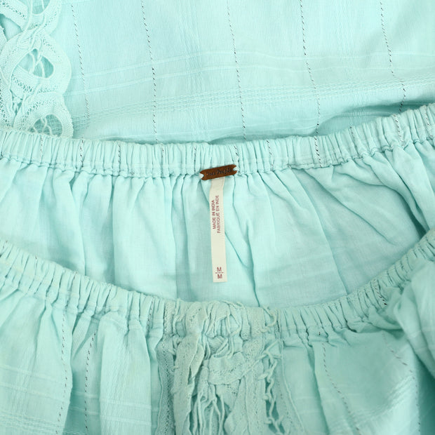 Free People Battenburg Bardot Mini Dress M