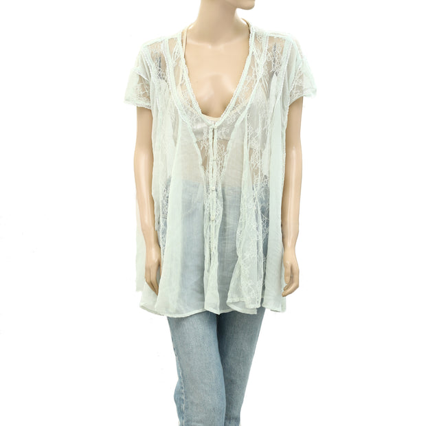 Free People Farrah Lace Tunic Top