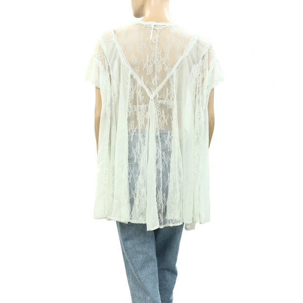 Free People Farrah Lace Tunic Top