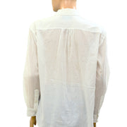 Nili Lotan Daniel Voile Tuxedo Pintucked Buttondown Tunic Shirt Top