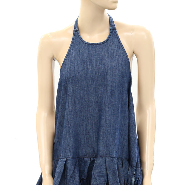 Free People Denim Bubble Mini Dress