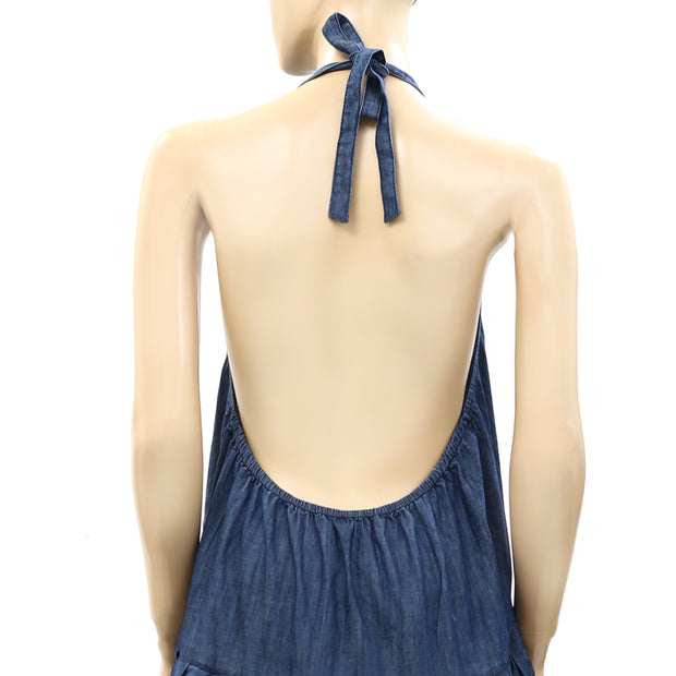 Free People Denim Bubble Mini Dress