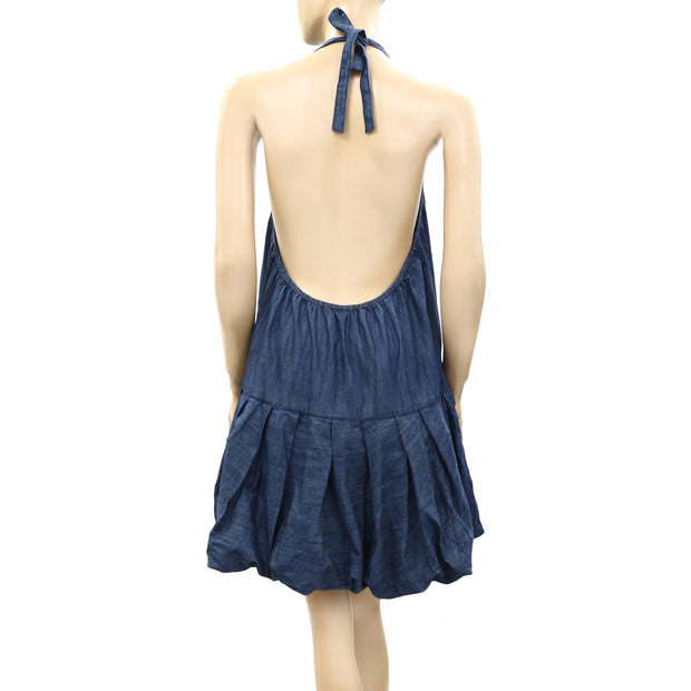 Free People Denim Bubble Mini Dress