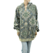 Free People We The Free It's A Vibe Printed Hoodie Top  XL
