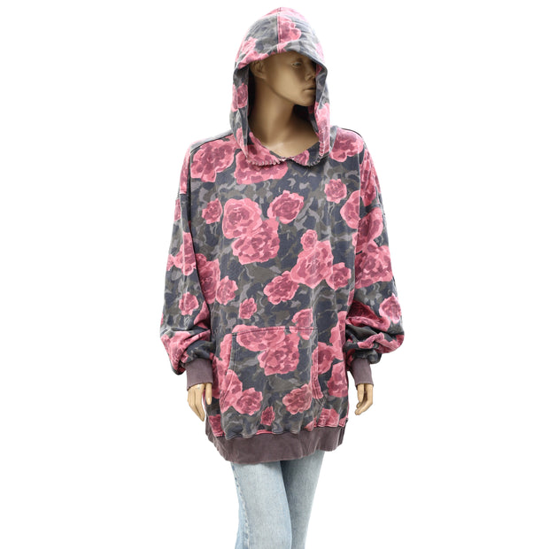 Free People We The Free It's A Vibe Printed Hoodie Top L