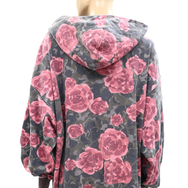 Free People We The Free It's A Vibe Printed Hoodie Top L