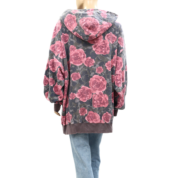 Free People We The Free It's A Vibe Printed Hoodie Top L
