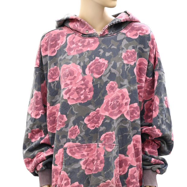 Free People We The Free It's A Vibe Printed Hoodie Top L