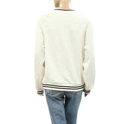 Pilcro Anthropologie Varsity Patchwork Pullover Top M