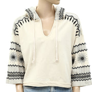 By Anthropologie Embroidered Hoodie Top XS