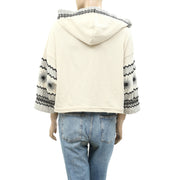 By Anthropologie Embroidered Hoodie Top XS