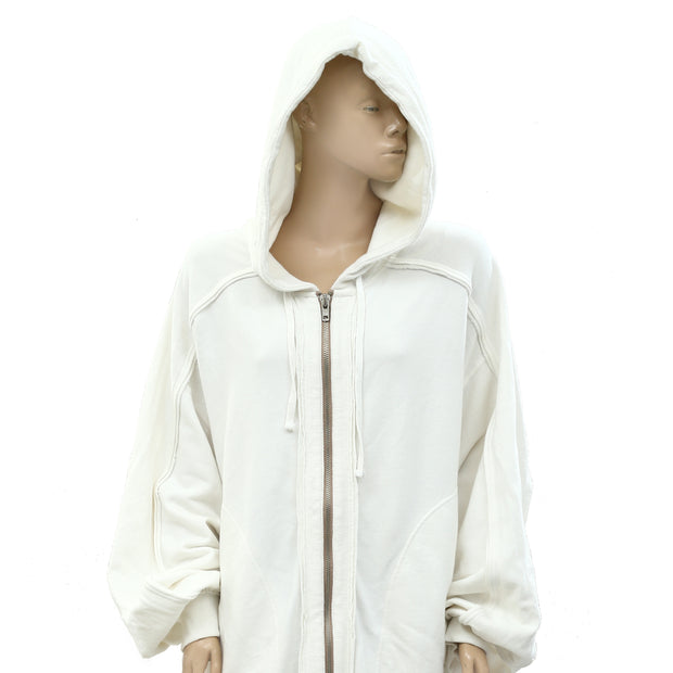 Free People Solid Zip-up Hoodie Jacket Top