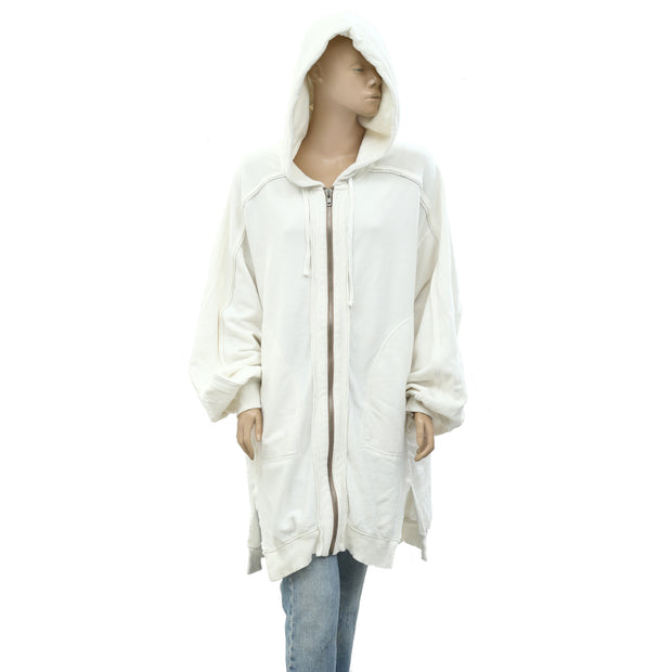 Free People Solid Zip-up Hoodie Jacket Top