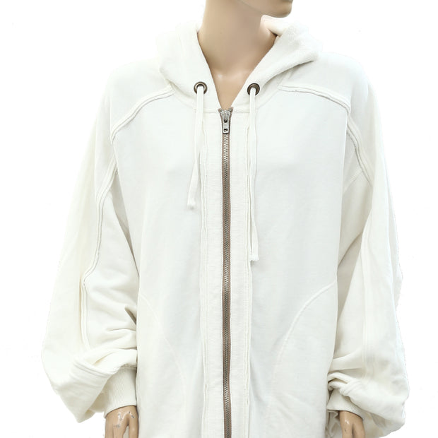 Free People Solid Zip-up Hoodie Jacket Top