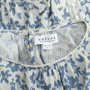 Velvet by Graham & Spencer Anthropologie Flora Printed Blouse Top Lace S
