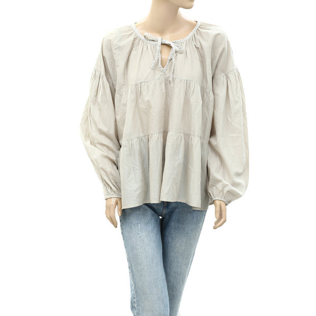 Merlette Tholen Embroidered Ruffle Blouse Top