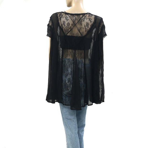 Free People Farrah Lace Tunic Top