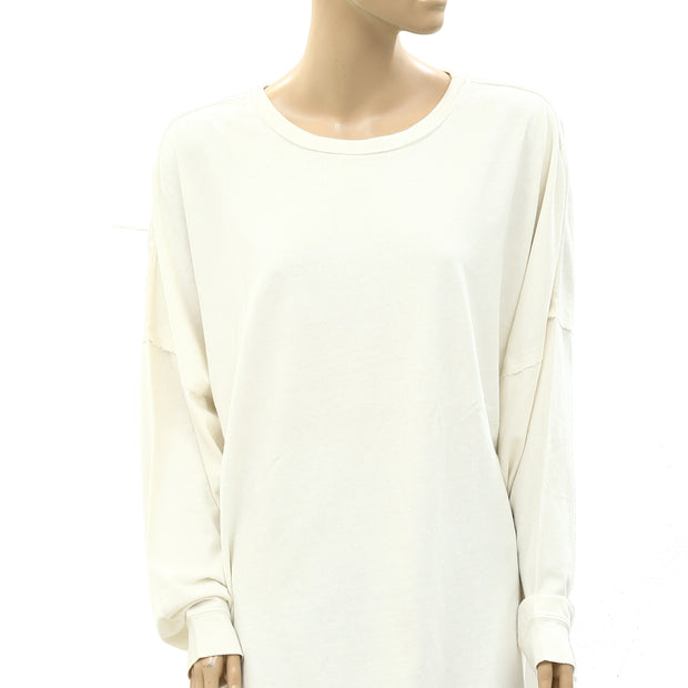 Free People Solid Ivory Tunic Pullover Top L