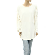 Free People Solid Ivory Tunic Pullover Top L