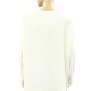 Free People Solid Ivory Tunic Pullover Top L