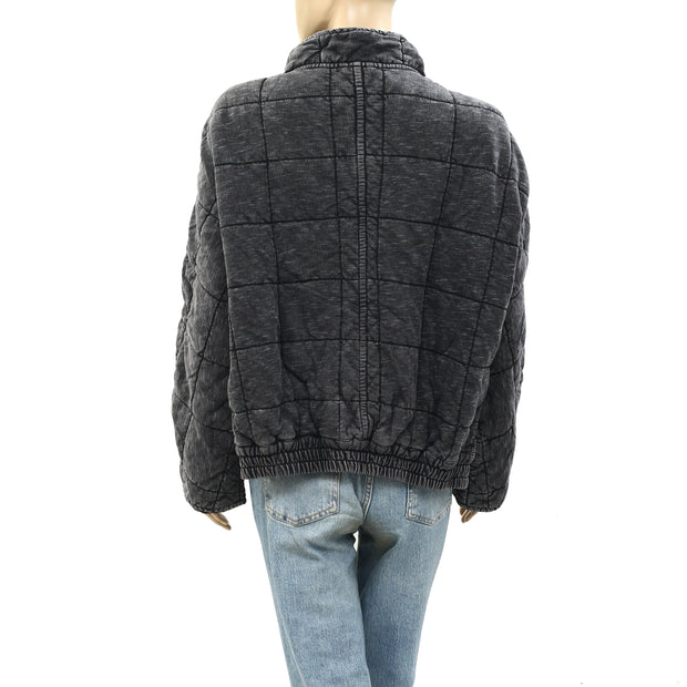 Free People Dolman Quilted Knit Jacket Top S