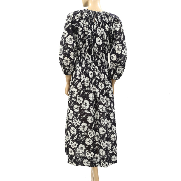 The Great Smocked Floral Printed Midi Dress S-1
