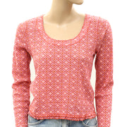 Free People Garner Long Sleeve Tee Blouse Top M