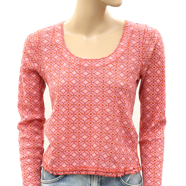 Free People Garner Long Sleeve Tee Blouse Top M