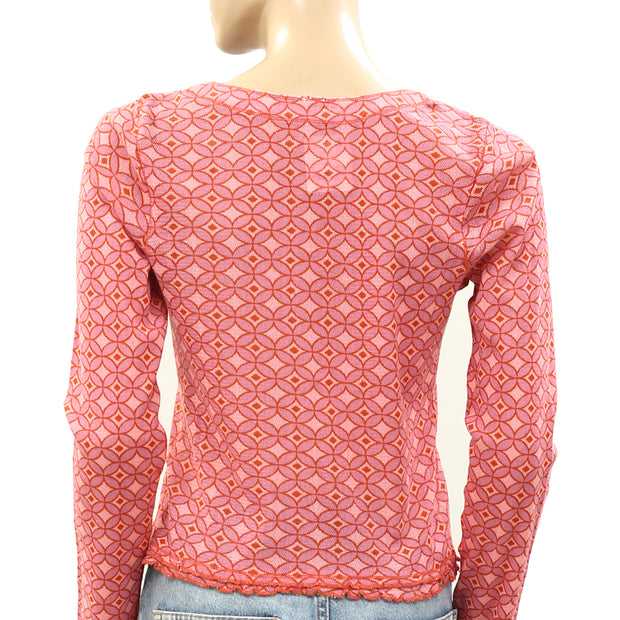 Free People Garner Long Sleeve Tee Blouse Top M