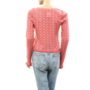 Free People Garner Long Sleeve Tee Blouse Top M