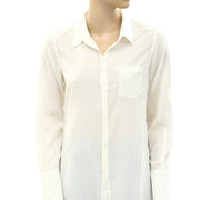 Nili Lotan Cotton Voile NL Buttondown Shirt Blouse Top S